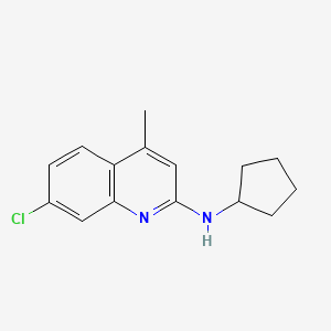 molecular formula C15H17ClN2 B3868531 7-chloro-N-cyclopentyl-4-methyl-2-quinolinamine 