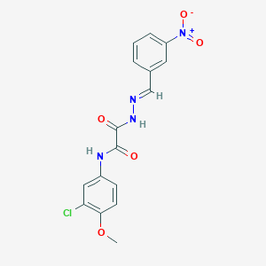 N-(3-chloro-4-methoxyphenyl)-2-[2-(3-nitrobenzylidene)hydrazino]-2-oxoacetamide