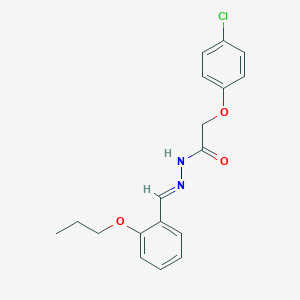 molecular formula C18H19ClN2O3 B386855 2-(4-Chlorophenoxy)-N'-(2-propoxybenzylidene)acethydrazide 