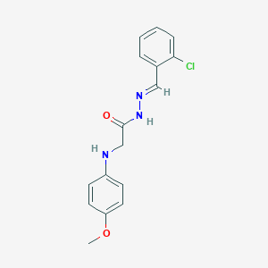 molecular formula C16H16ClN3O2 B386856 N'-(2-chlorobenzylidene)-2-(4-methoxyanilino)acetohydrazide 