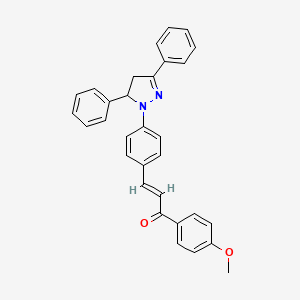 molecular formula C31H26N2O2 B3868567 3-[4-(3,5-diphenyl-4,5-dihydro-1H-pyrazol-1-yl)phenyl]-1-(4-methoxyphenyl)-2-propen-1-one 