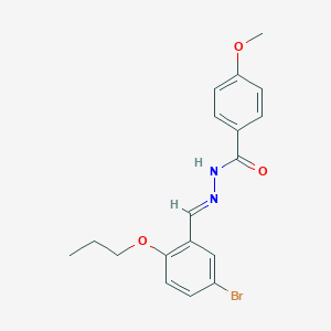 molecular formula C18H19BrN2O3 B386857 N'-(5-bromo-2-propoxybenzylidene)-4-methoxybenzohydrazide 