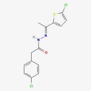 molecular formula C14H12Cl2N2OS B3868576 2-(4-chlorophenyl)-N'-[1-(5-chloro-2-thienyl)ethylidene]acetohydrazide 