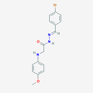molecular formula C16H16BrN3O2 B386858 N'-(4-bromobenzylidene)-2-[(4-methoxyphenyl)amino]acetohydrazide 