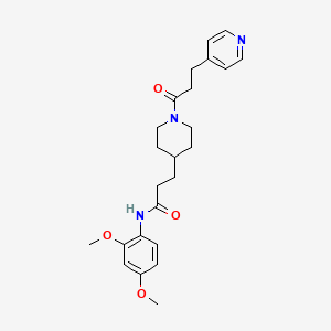 molecular formula C24H31N3O4 B3868584 N-(2,4-dimethoxyphenyl)-3-{1-[3-(4-pyridinyl)propanoyl]-4-piperidinyl}propanamide 