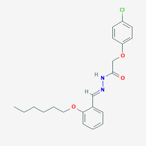molecular formula C21H25ClN2O3 B386859 2-(4-chlorophenoxy)-N'-[2-(hexyloxy)benzylidene]acetohydrazide 