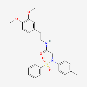 molecular formula C25H28N2O5S B3868601 N~1~-[2-(3,4-dimethoxyphenyl)ethyl]-N~2~-(4-methylphenyl)-N~2~-(phenylsulfonyl)glycinamide 