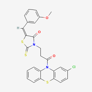 3-[3-(2-chloro-10H-phenothiazin-10-yl)-3-oxopropyl]-5-(3-methoxybenzylidene)-2-thioxo-1,3-thiazolidin-4-one