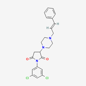 molecular formula C23H23Cl2N3O2 B3868643 1-(3,5-dichlorophenyl)-3-[4-(3-phenyl-2-propen-1-yl)-1-piperazinyl]-2,5-pyrrolidinedione 