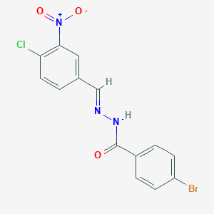 molecular formula C14H9BrClN3O3 B386865 4-bromo-N'-{4-chloro-3-nitrobenzylidene}benzohydrazide 