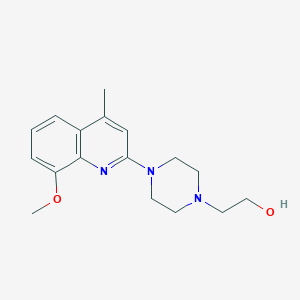 molecular formula C17H23N3O2 B3868722 2-[4-(8-methoxy-4-methyl-2-quinolinyl)-1-piperazinyl]ethanol 