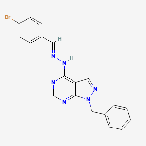 molecular formula C19H15BrN6 B3868728 4-bromobenzaldehyde (1-benzyl-1H-pyrazolo[3,4-d]pyrimidin-4-yl)hydrazone 
