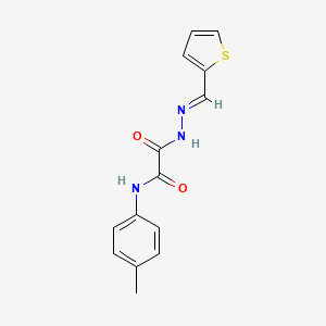 molecular formula C14H13N3O2S B3868739 N-(4-methylphenyl)-2-oxo-2-[2-(2-thienylmethylene)hydrazino]acetamide 