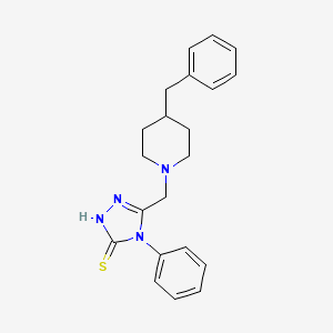 molecular formula C21H24N4S B3868750 5-[(4-benzyl-1-piperidinyl)methyl]-4-phenyl-2,4-dihydro-3H-1,2,4-triazole-3-thione 
