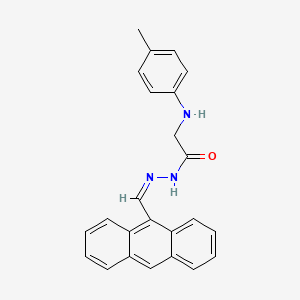 molecular formula C24H21N3O B3868766 N'-(9-anthrylmethylene)-2-[(4-methylphenyl)amino]acetohydrazide 