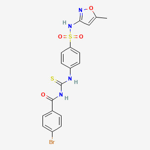 molecular formula C18H15BrN4O4S2 B3868769 4-bromo-N-{[(4-{[(5-methyl-3-isoxazolyl)amino]sulfonyl}phenyl)amino]carbonothioyl}benzamide 
