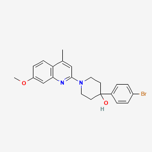 molecular formula C22H23BrN2O2 B3868776 4-(4-bromophenyl)-1-(7-methoxy-4-methyl-2-quinolinyl)-4-piperidinol 
