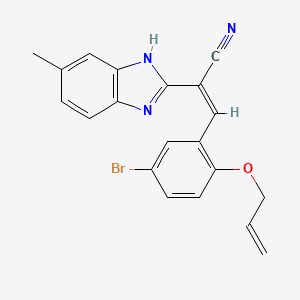 molecular formula C20H16BrN3O B3868781 3-[2-(allyloxy)-5-bromophenyl]-2-(5-methyl-1H-benzimidazol-2-yl)acrylonitrile 