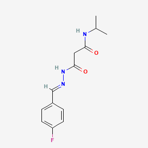 molecular formula C13H16FN3O2 B3868782 3-[2-(4-fluorobenzylidene)hydrazino]-N-isopropyl-3-oxopropanamide 