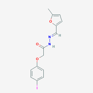 molecular formula C14H13IN2O3 B386879 2-(4-iodophenoxy)-N'-[(5-methyl-2-furyl)methylene]acetohydrazide 