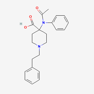 molecular formula C22H26N2O3 B3868798 4-[acetyl(phenyl)amino]-1-(2-phenylethyl)-4-piperidinecarboxylic acid 