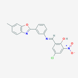 4-Chloro-2-nitro-6-({[3-(6-methyl-1,3-benzoxazol-2-yl)phenyl]imino}methyl)phenol