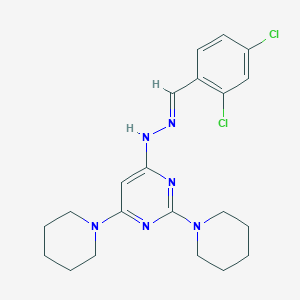 molecular formula C21H26Cl2N6 B3868818 2,4-dichlorobenzaldehyde (2,6-di-1-piperidinyl-4-pyrimidinyl)hydrazone 