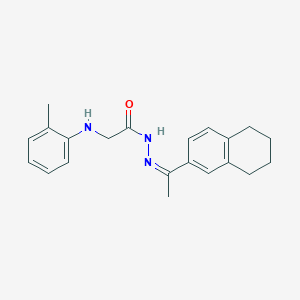 molecular formula C21H25N3O B3868841 2-[(2-methylphenyl)amino]-N'-[1-(5,6,7,8-tetrahydro-2-naphthalenyl)ethylidene]acetohydrazide 