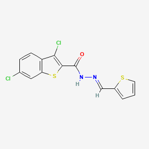 3,6-dichloro-N'-(2-thienylmethylene)-1-benzothiophene-2-carbohydrazide