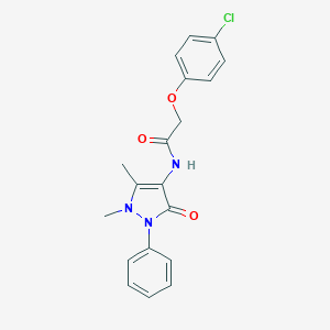 molecular formula C19H18ClN3O3 B386886 2-(4-chlorophenoxy)-N-(1,5-dimethyl-3-oxo-2-phenyl-2,3-dihydro-1H-pyrazol-4-yl)acetamide CAS No. 33145-71-0