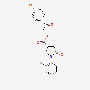 molecular formula C21H20BrNO4 B3868867 2-(4-bromophenyl)-2-oxoethyl 1-(2,4-dimethylphenyl)-5-oxo-3-pyrrolidinecarboxylate 