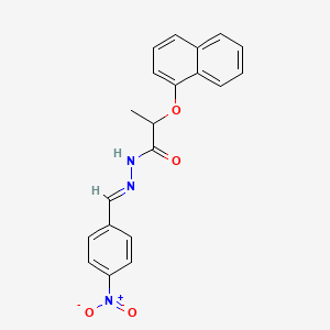 molecular formula C20H17N3O4 B3868874 2-(1-naphthyloxy)-N'-(4-nitrobenzylidene)propanohydrazide 