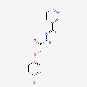 molecular formula C14H12BrN3O2 B3868882 2-(4-bromophenoxy)-N'-(3-pyridinylmethylene)acetohydrazide 