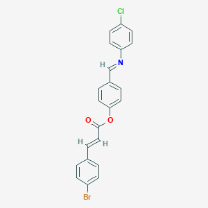 molecular formula C22H15BrClNO2 B386889 4-{[(4-Chlorophenyl)imino]methyl}phenyl 3-(4-bromophenyl)acrylate 