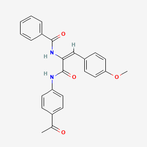 molecular formula C25H22N2O4 B3868894 N-[1-{[(4-acetylphenyl)amino]carbonyl}-2-(4-methoxyphenyl)vinyl]benzamide 