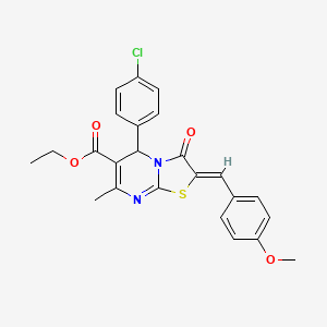 molecular formula C24H21ClN2O4S B3868901 ethyl 5-(4-chlorophenyl)-2-(4-methoxybenzylidene)-7-methyl-3-oxo-2,3-dihydro-5H-[1,3]thiazolo[3,2-a]pyrimidine-6-carboxylate CAS No. 5572-51-0
