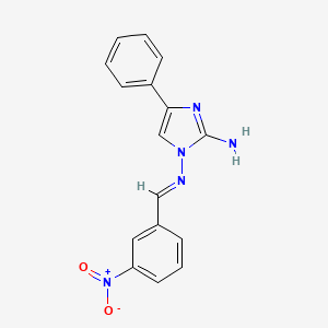molecular formula C16H13N5O2 B3868935 N~1~-(3-nitrobenzylidene)-4-phenyl-1H-imidazole-1,2-diamine 