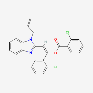 molecular formula C25H18Cl2N2O2 B3868936 2-(1-allyl-1H-benzimidazol-2-yl)-1-(2-chlorophenyl)vinyl 2-chlorobenzoate 