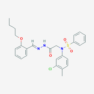 molecular formula C26H28ClN3O4S B386894 N-{2-[2-(2-butoxybenzylidene)hydrazino]-2-oxoethyl}-N-(3-chloro-4-methylphenyl)benzenesulfonamide 