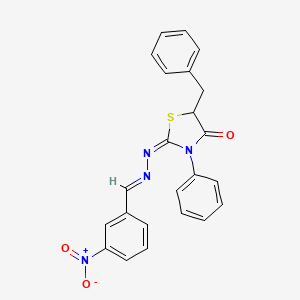 molecular formula C23H18N4O3S B3868947 3-nitrobenzaldehyde (5-benzyl-4-oxo-3-phenyl-1,3-thiazolidin-2-ylidene)hydrazone 