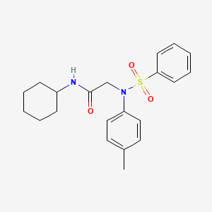 molecular formula C21H26N2O3S B3868954 N~1~-cyclohexyl-N~2~-(4-methylphenyl)-N~2~-(phenylsulfonyl)glycinamide 