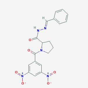 molecular formula C19H17N5O6 B386896 N'-benzylidene-1-{3,5-dinitrobenzoyl}-2-pyrrolidinecarbohydrazide 