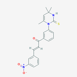 molecular formula C22H21N3O3S B3868965 3-(3-nitrophenyl)-1-[3-(4,4,6-trimethyl-2-thioxo-3,4-dihydro-1(2H)-pyrimidinyl)phenyl]-2-propen-1-one 
