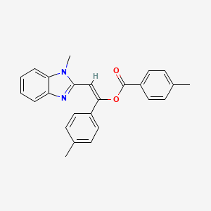 2-(1-methyl-1H-benzimidazol-2-yl)-1-(4-methylphenyl)vinyl 4-methylbenzoate