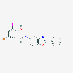 4-Bromo-2-iodo-6-({[2-(4-methylphenyl)-1,3-benzoxazol-5-yl]imino}methyl)phenol