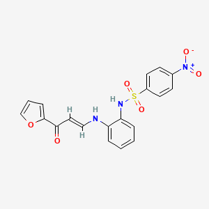 molecular formula C19H15N3O6S B3868987 N-(2-{[3-(2-furyl)-3-oxo-1-propen-1-yl]amino}phenyl)-4-nitrobenzenesulfonamide 