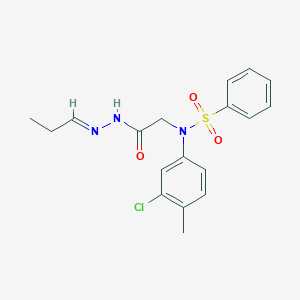 molecular formula C18H20ClN3O3S B386899 N-(3-chloro-4-methylphenyl)-N-[2-oxo-2-(2-propylidenehydrazino)ethyl]benzenesulfonamide 