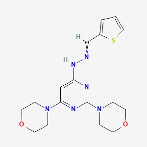 molecular formula C17H22N6O2S B3868998 2-thiophenecarbaldehyde (2,6-di-4-morpholinyl-4-pyrimidinyl)hydrazone 
