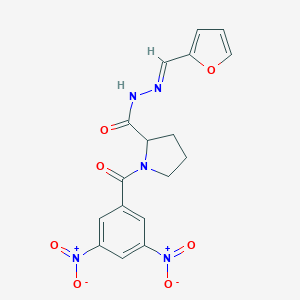 molecular formula C17H15N5O7 B386900 1-{3,5-bisnitrobenzoyl}-N'-(2-furylmethylene)-2-pyrrolidinecarbohydrazide 