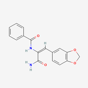 molecular formula C17H14N2O4 B3869004 N-[1-(aminocarbonyl)-2-(1,3-benzodioxol-5-yl)vinyl]benzamide 